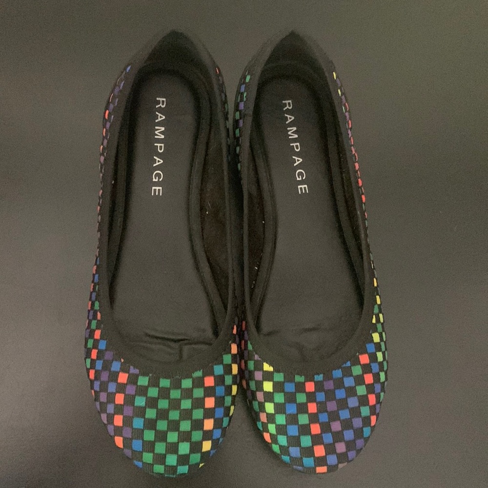 Rampage Mayken ballet Flats multi colored woven 305033 Size 8 cushioned
